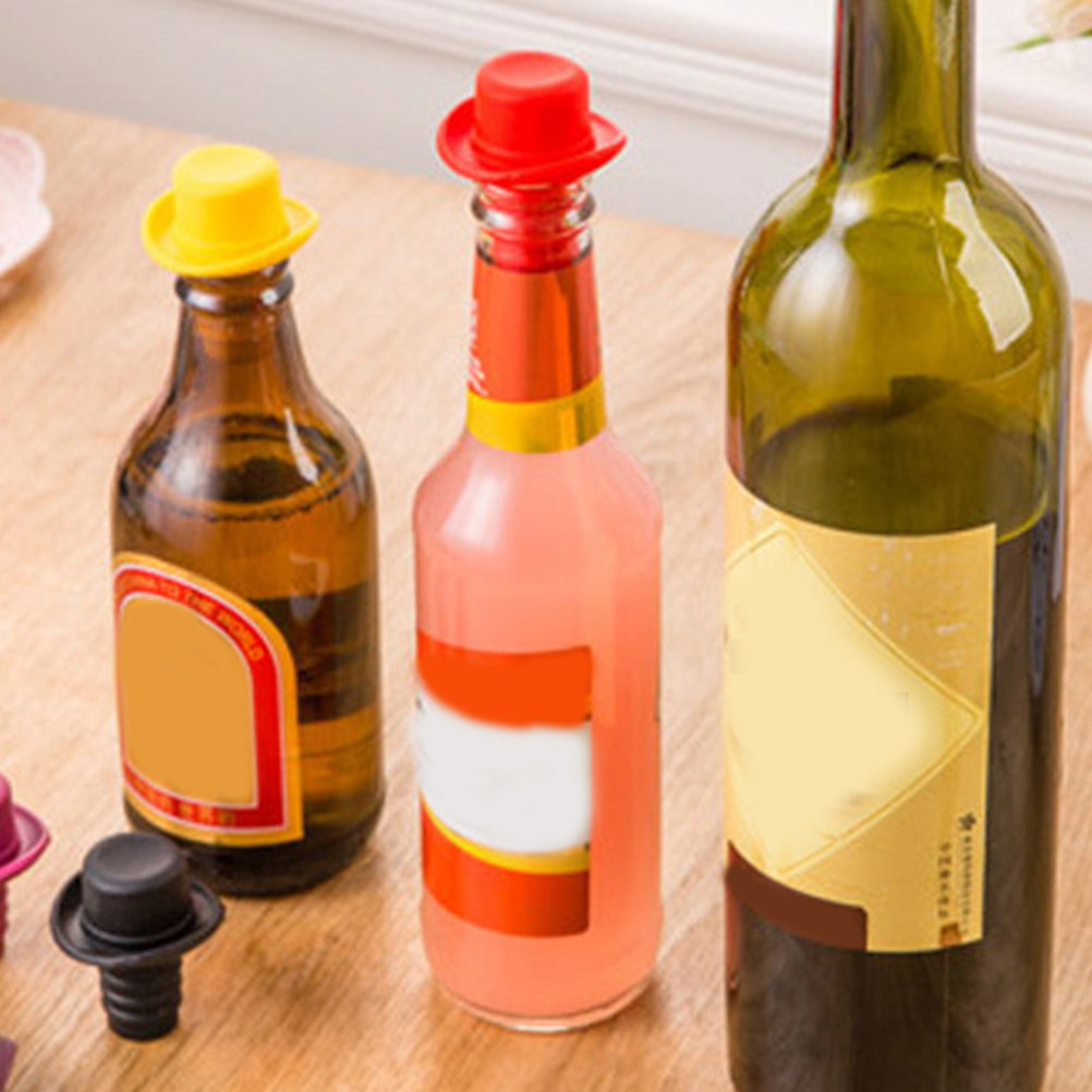 4Pcs Silicone Wine Bottle Stop - Wine Beer Hat review and price
